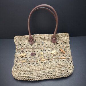 Cappelli Straworld Inc. Ladies Tan Straw Fully Lined Handbag w/ Carry Handles